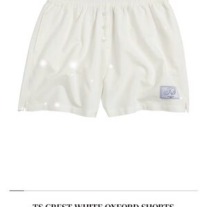 TAYLOR SWIFT CREST WHITE OXFORD SHORTS